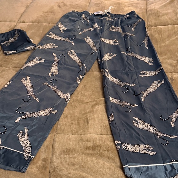 Hello Mello Other - Women's Blue Tiger Print Pajama Pants